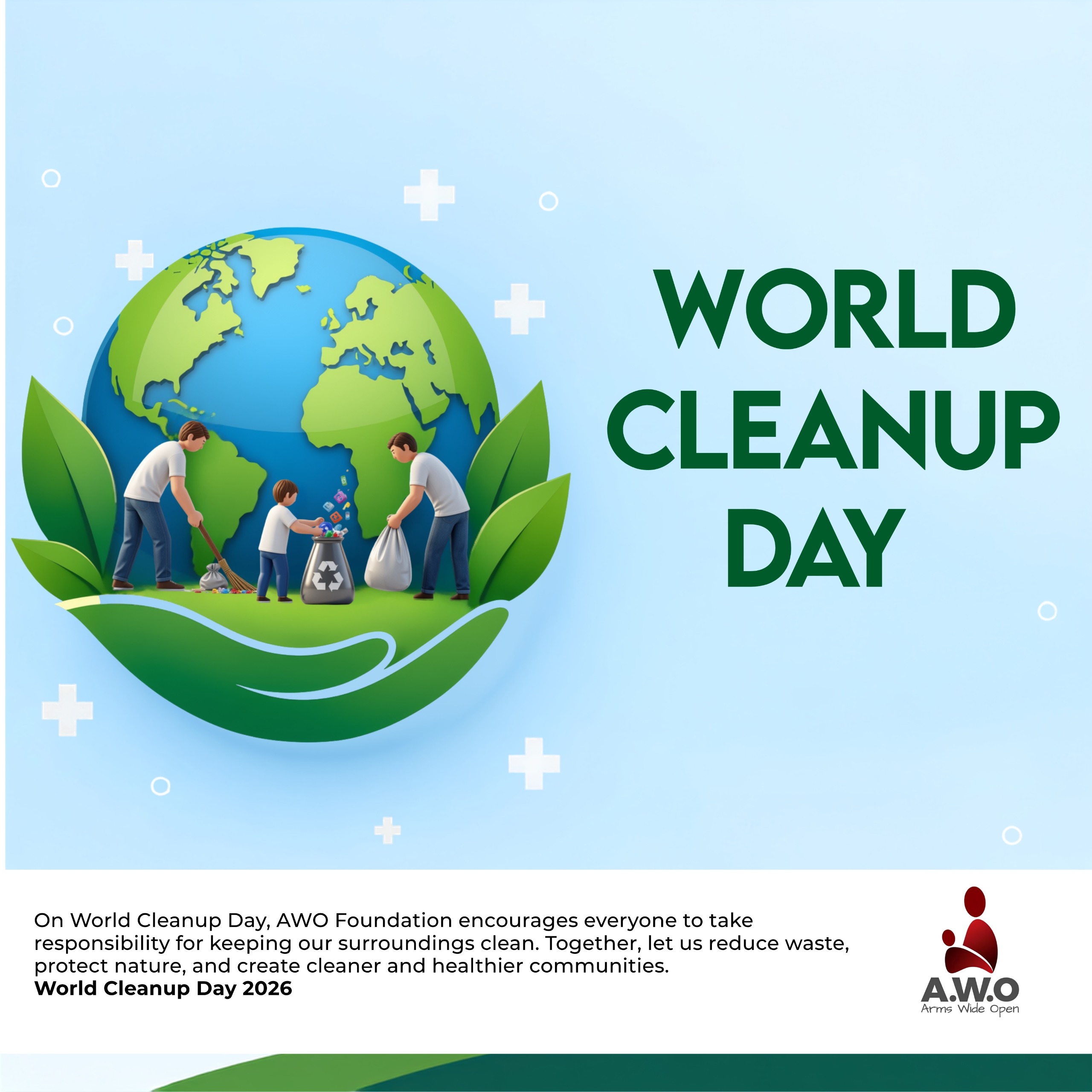 AWO Foundation — World Cleanup Day awareness campaign creative