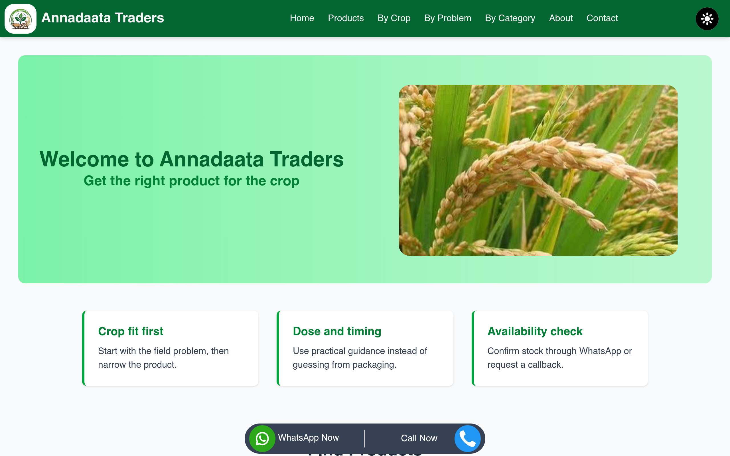 Annadaata Traders — Brand Identity & Lead-Generation Website preview